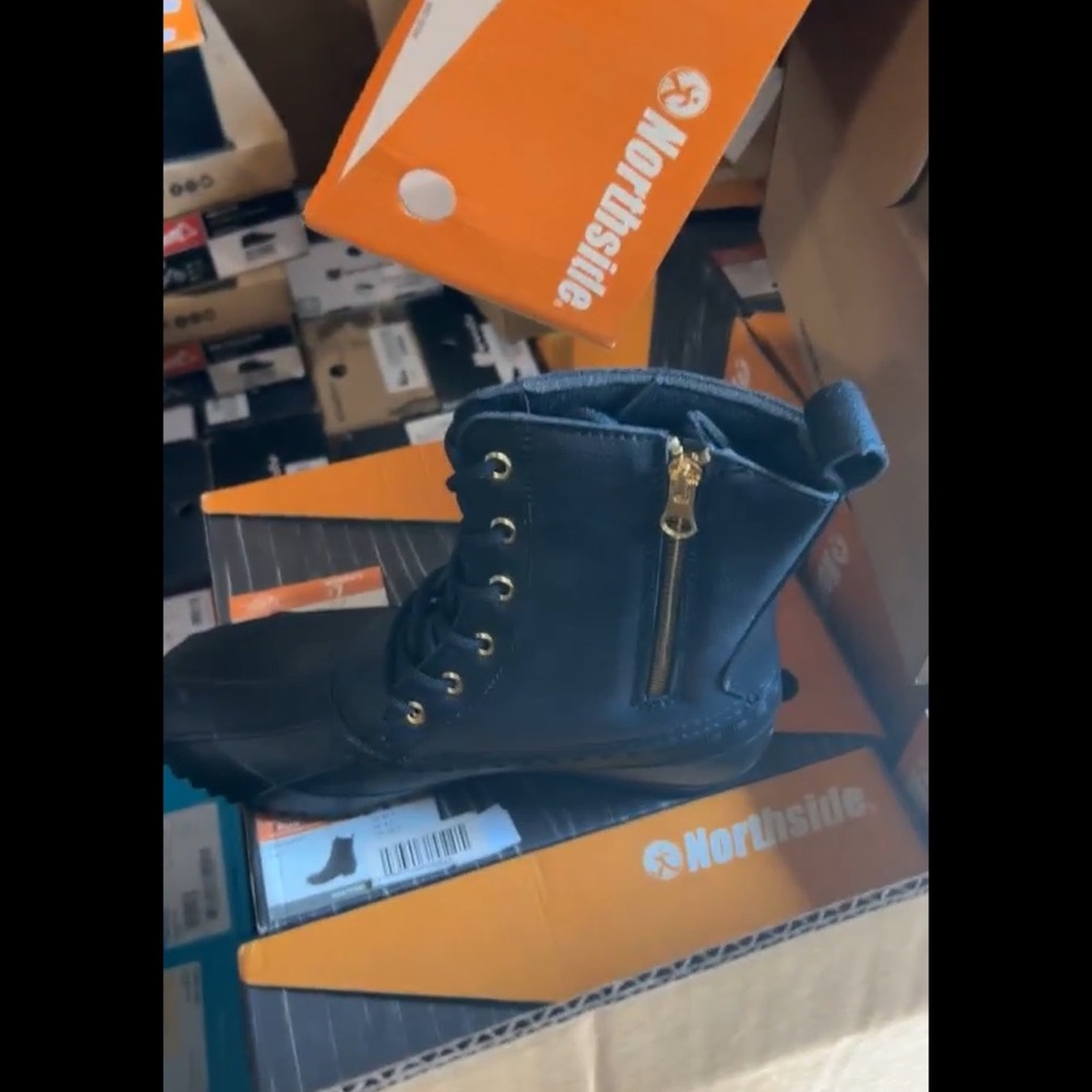 Northside Black Boots with Gold Accents